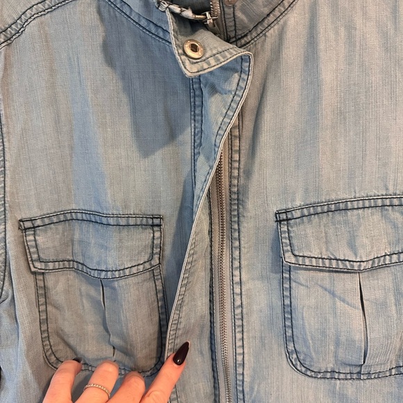 Freestyle Revolution 100% Tencel Denim Shirt Jacket EUC Size L - Picture 4 of 5